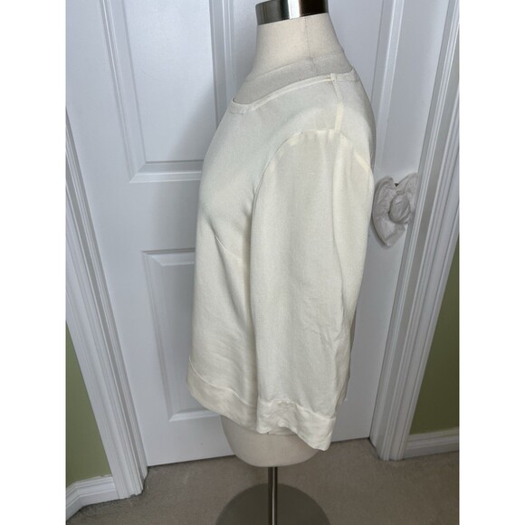 Talbots 100% Pure Silk Vintage Cream Light Academia Boxy Fit Blouse Size 16 - Picture 6 of 11